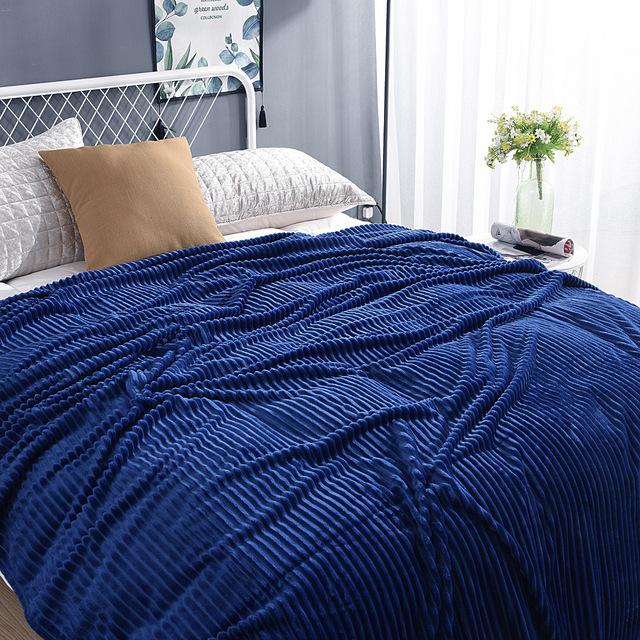 Autumn And Winter Thickened Velvet Blanket Solid Color Sofa Bed Blanket Warm Stitching Fluffy Bedspread Plaid Sofa Cover Blanket