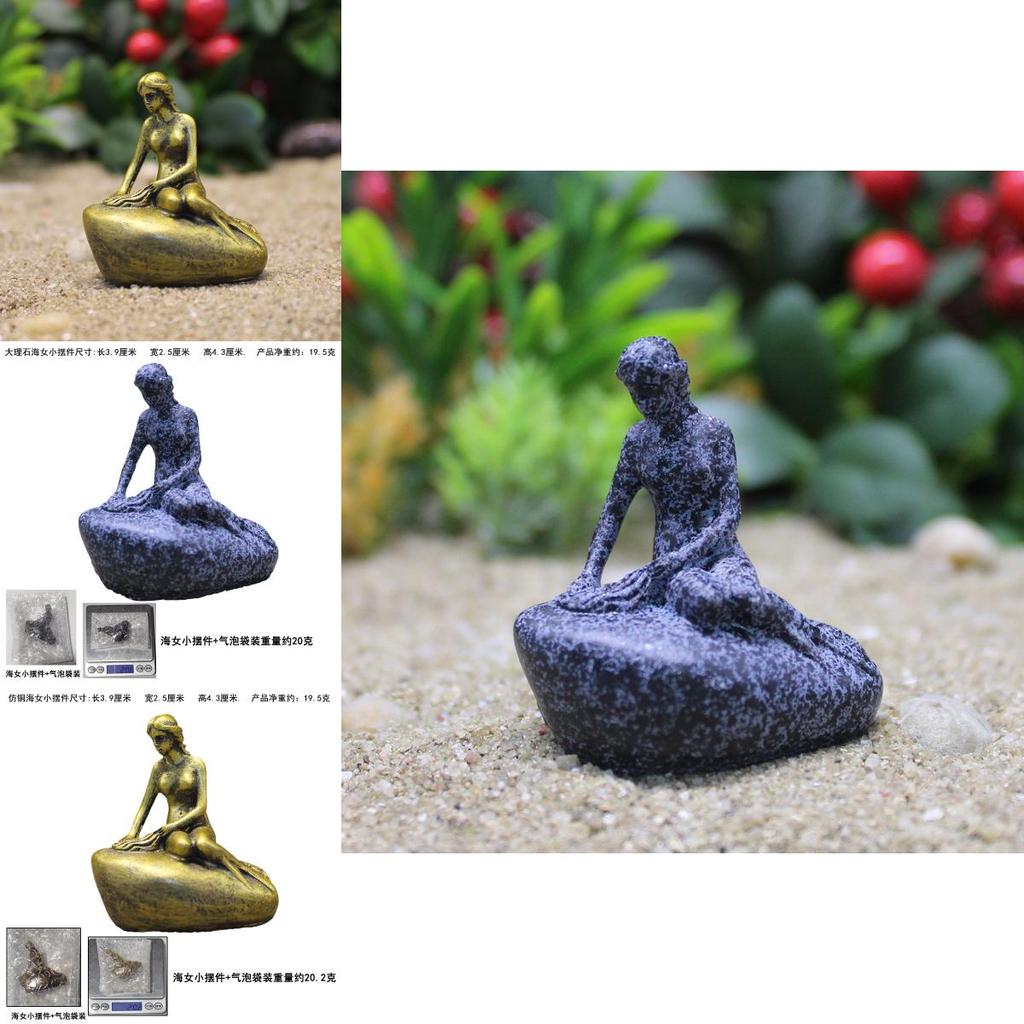 Mermaid Resin Sculpture With Copper Finish For Home Decor And Giftgiving