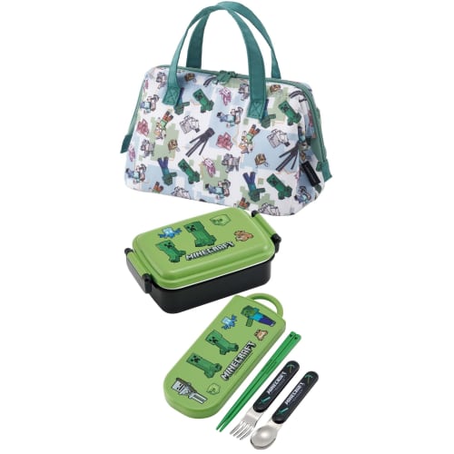 Skater KGA1-A Insulated Lunch Bag with Clasp Closure for Women, Minecraft Explorer/More