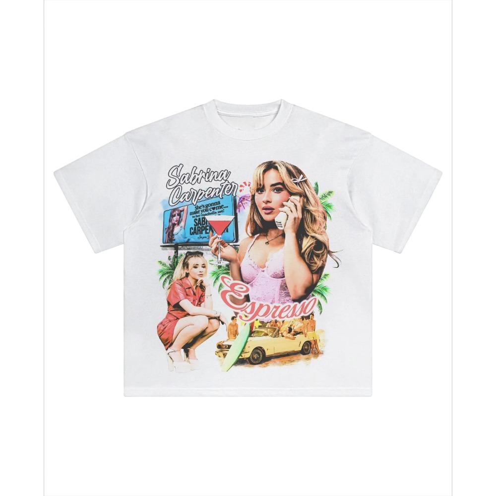 Summer Sabrina Carpenter men's T-shirt with round neck, 100% cotton short-sleeved Hip Hop Harajuku streetwear