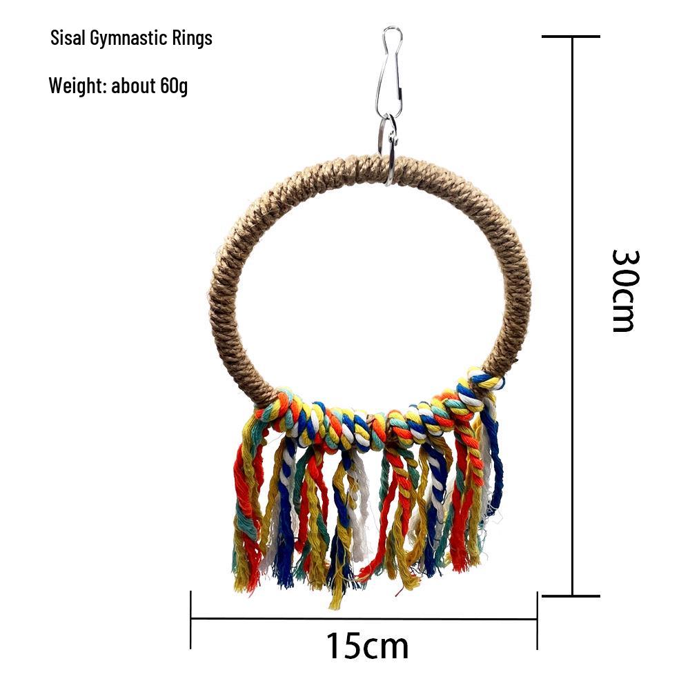 

Creative Parrot Swing: Sisal Ring with Tiger Skin Pattern & Peony Design for Cockatiel Chewing & Climbing – Bird Cage Accessories Wire Diameter 1.2cm