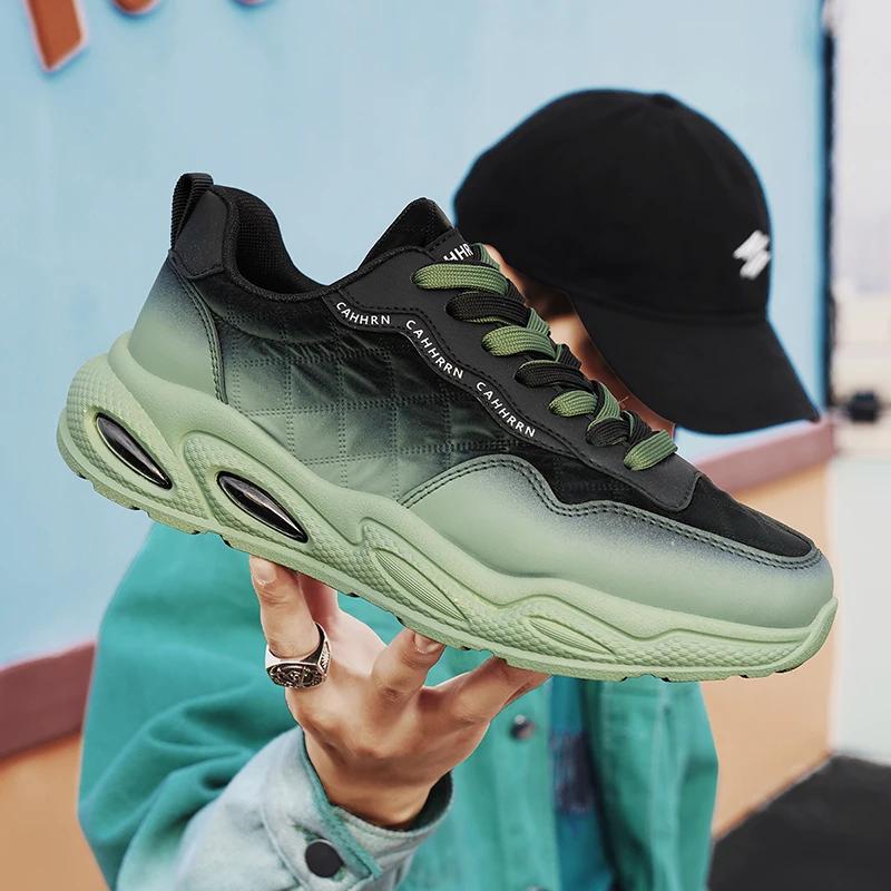 

2024 осень новые мужские повседневные спортивные нишевые трендовые модные универсальные туфли Forrest Gump Dad на толстой подошве удобные мужские туфли 39