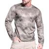 Männer Outdoor Top Langarm O Hals Camouflage Print Blatt Muster Weiche Elastische Schnell Trocknend Pullover Slim Fit Training Sport T-shirt