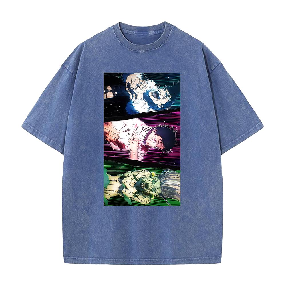 Jujutsu Kaisen Okkotsu Yuta Ishigoori Ryuu Print Tee Men Women Washed Cotton T-shirts Manga Vintage T Shirt Harajuku Male Tshirt