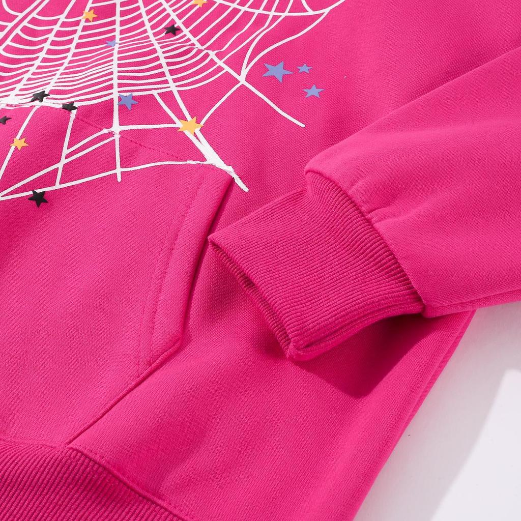 Unisex Spinnennetz Schaumstoffdruck Hip Hop Lockerer Fit Samt Hoodie Set