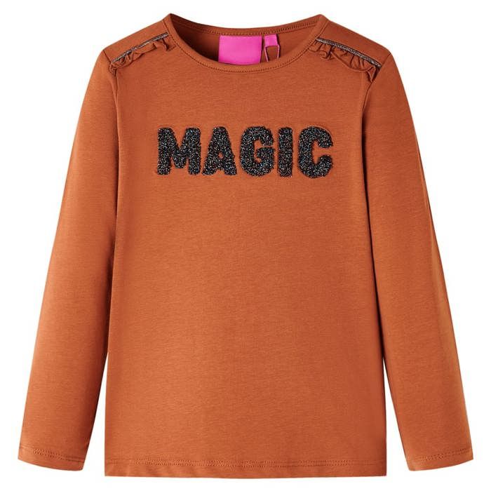 T-shirt enfants à manches longues cognac 92/104/116/128/140