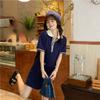 Cotton POLO collar dress contrasting color summer Korean version new sports and leisure short-sleeved T-shirt skirt children
