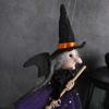 Realistic Halloween Witch Pendant Holding Broom Halloween Pendant Decor Witch Doll  Party