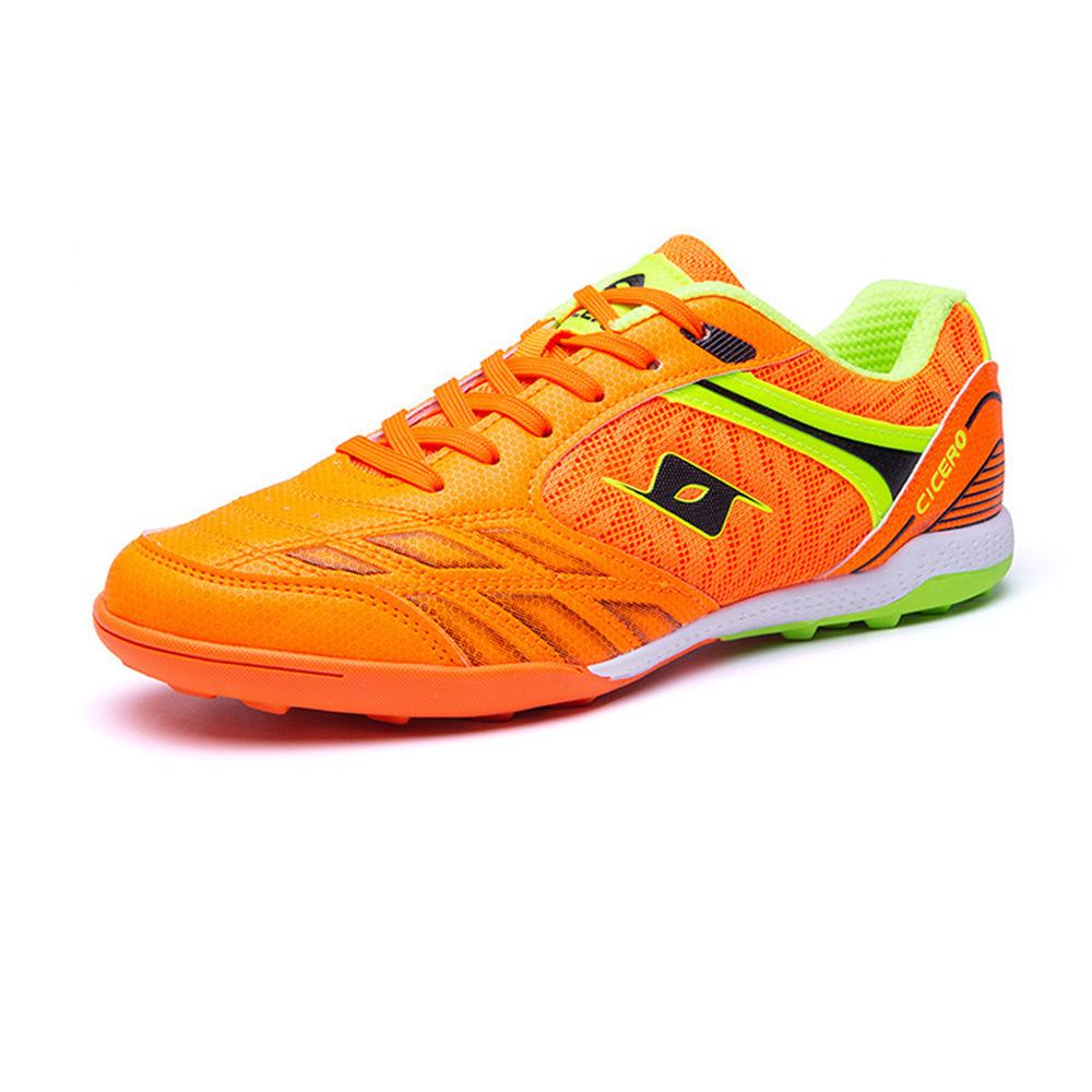 

2024 Spring-Summer Collection Broken Nail Football Shoes Fashionable Splicing Shoe Upper Low Top Hard Sole Training Soccer Shoes 30 оранжевый