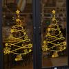 Gold Christmas Tree Window Sticker Removable PVC Static Cling Decoration for Bedroom Kid Room Home New Year Decoration