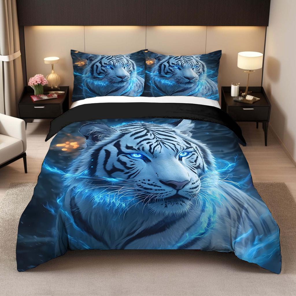 Duvet Cover Set Tiger 3D Digital Printing Single Double Quilt Set Three-Piece Home Textile