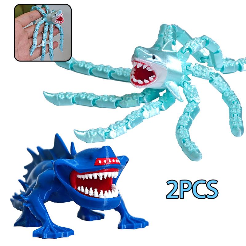New 3D Printed Bloop Sea Monsters Gran Maja Action Figure Model Joint-movabl Creature Decor Collectible Figurines Xmas Gift