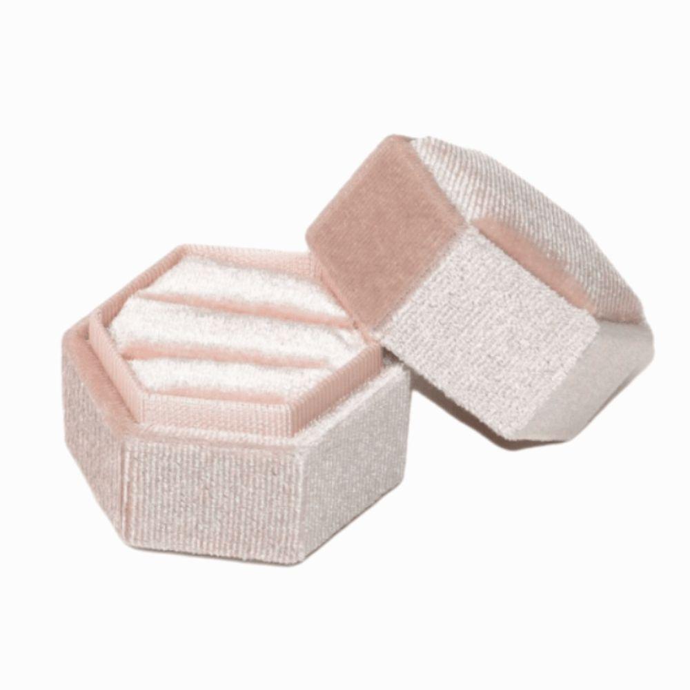 Elegant Hexagon Vintage Ring Box High-End Jewelry Display Case Durable Ring Storage Box Engagement