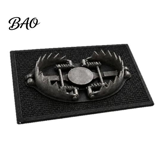 Non Slip Indoor Outdoor Mat 3D Bear Trap Rug, Funny Optical Illusion Entrance Non-slip Rug Prank Door for Front Entryway Bedroom Decor Creative Floor