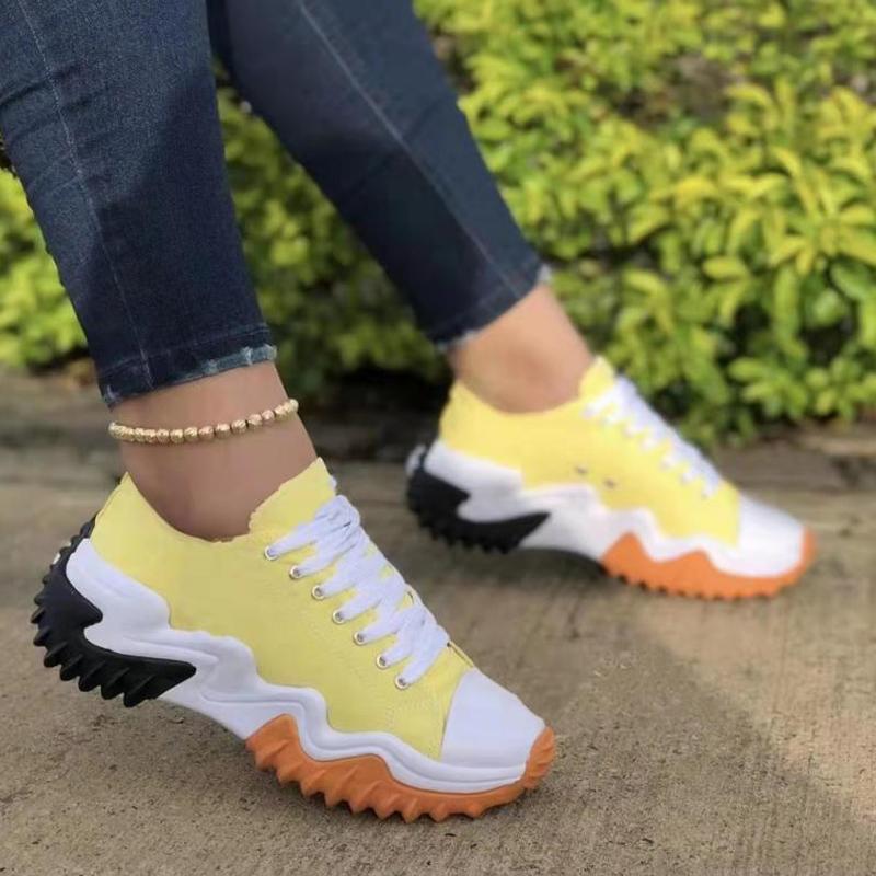 

Новая дышащая вулканизированная обувь, женские повседневные кроссовки на платформе, летние парусиновые повседневные туфли с низким берцем и толстой подошвой, большие размеры 36