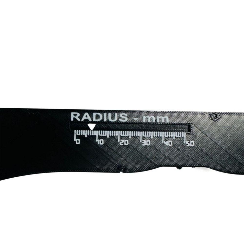 1:1 Proportional Slide Radius Measuring Tool 4mm-100mm Diameter 2mm Radius Radius Measurement Instrument Portable 3D Printing
