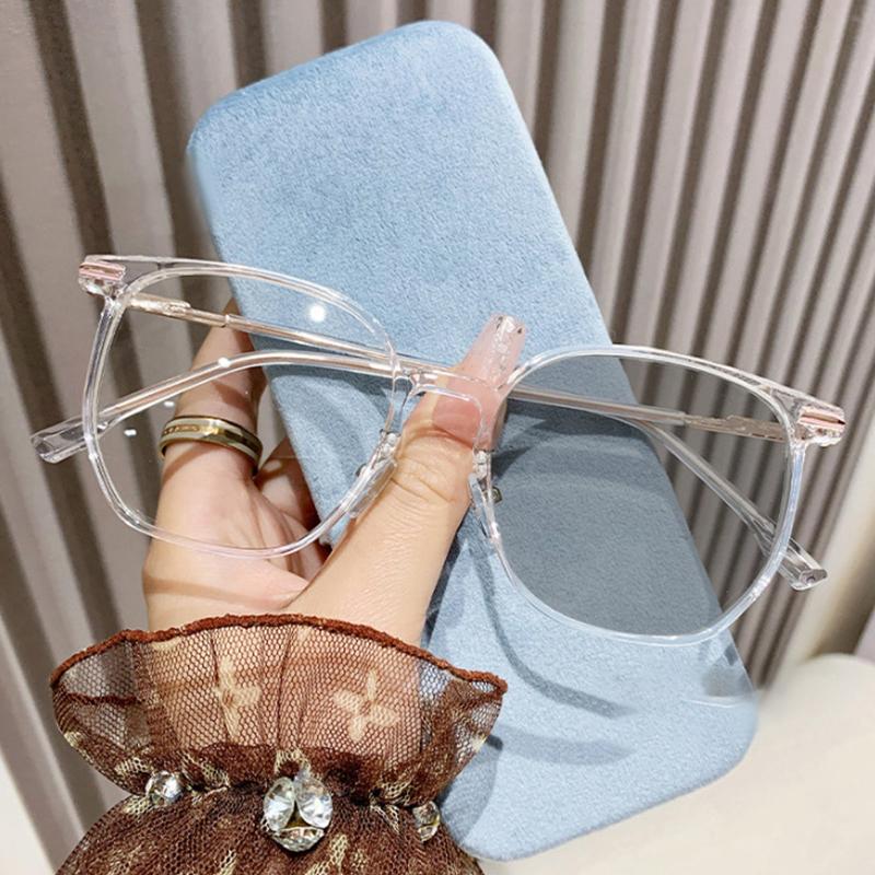 

Новые меняющие цвет оправы для очков с защитой от синего света для модных крупных оправ. Идеально для людей с легкой близорукостью.6018 -1 прозрачный