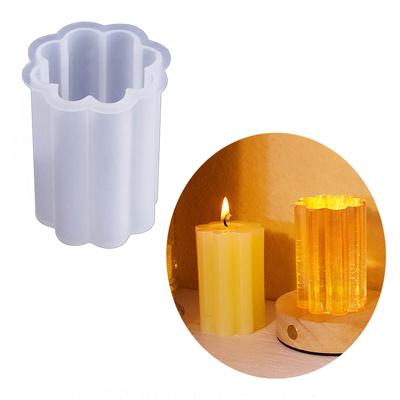 3D Cylinder Candle Mold for Making Candle Gypsum Ornaments Home Decorations DIY Craft Pyramid Candle Silicone Mold