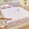 100% Cotton Bed Sheets Flower Printed Fitted Bed Sheet On Elastic Single/Queen/King Pure Cotton Bedsheets Sabanas Matrimoniales