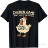 Chicken Game Don't Look At The Chicken Funny Chicken T-Shirt Custom Printed Graphic T Shirt Mens Clothing Ropa Hombre