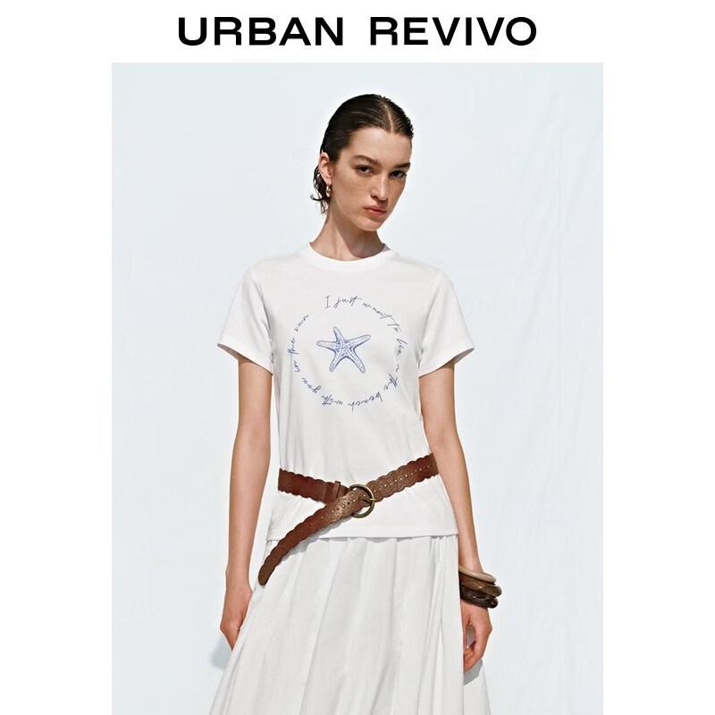 UR Starfish Letter Print Cotton T-Shirt S