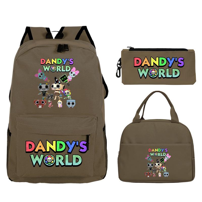 Dandy's World Game Merchandise Printed Children's School Bag Set Teen Backpack Three-piece Set