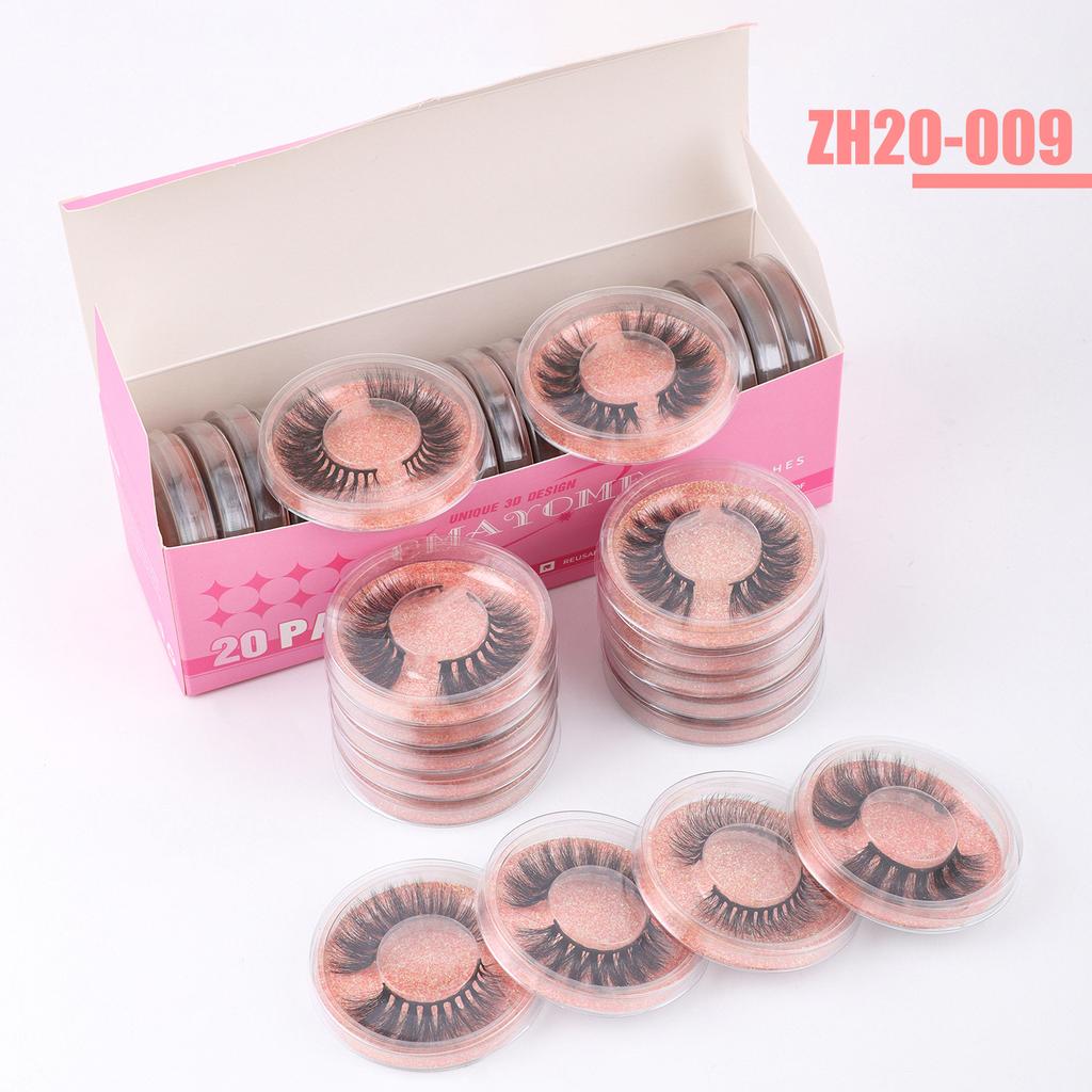 1 Pair Of Natural Thick False Eyelashes 20 Boxes Mixed Fried Hair Curled Eyelashes