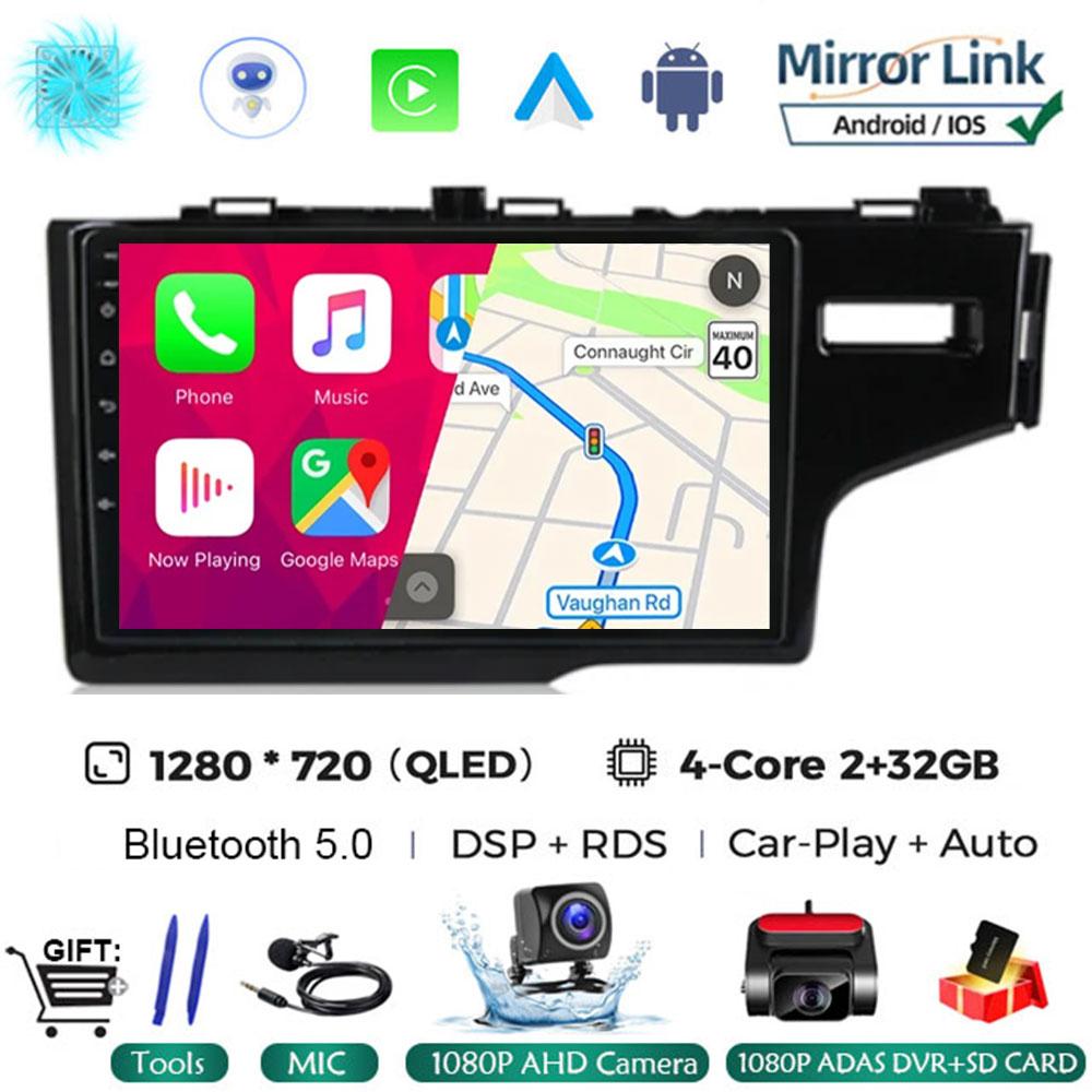 9'' Android 14 Car Radio for Honda Fit Jazz 2013 2014 2016 2018 GPS Navigation Stereo Multimedia Video Player Screen Head Unit