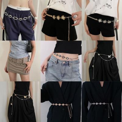 Gold Silver Chain Belt High-end Design Metal Chain Waistband New Waist Chain  Women