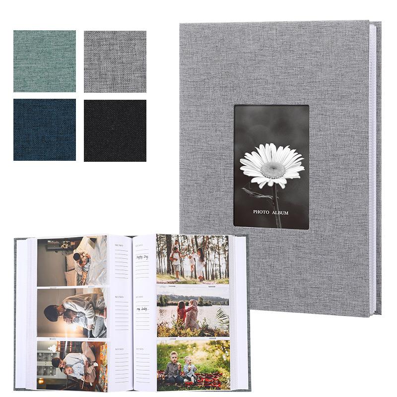 6-Inch Linen Photo Album 50 Pages Holds 200/300 Photos Vintage Scrapbook Family Memory Keeper Wedding Gift Storage