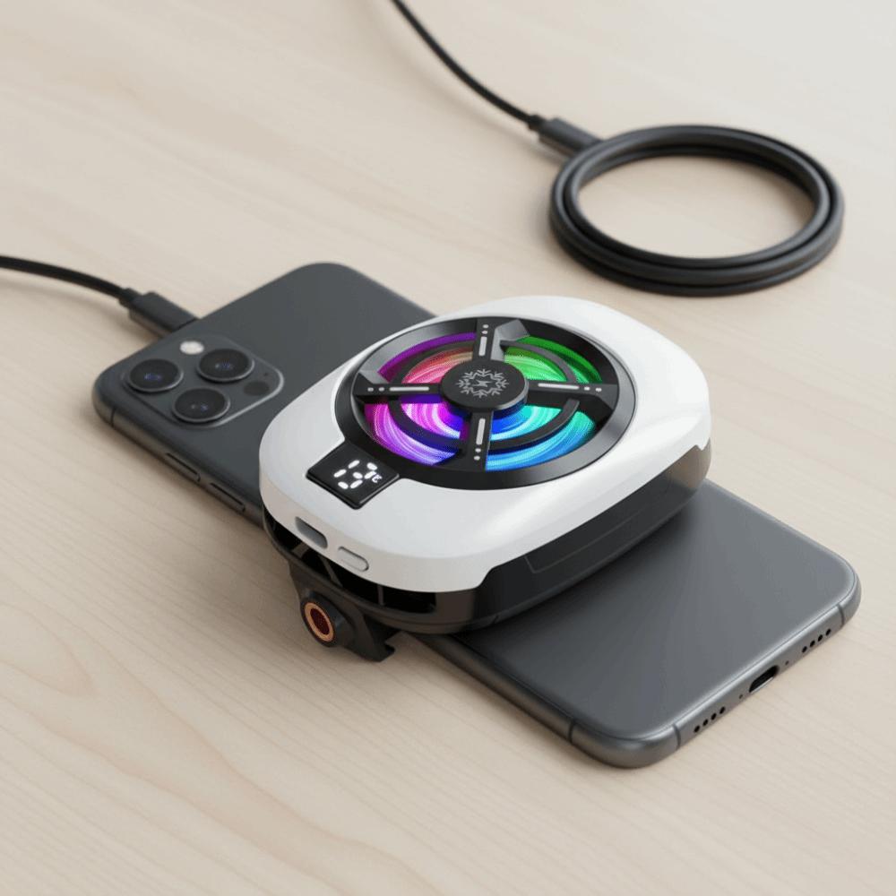 Digital Display Portable Phone Cooler Powerful Cooling Fan Phone Cooler Backclip Gaming
