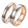 Rose Gold Tungsten Couple Rings 4 6mm Fashion Double Arc Wedding Bands for Men Women