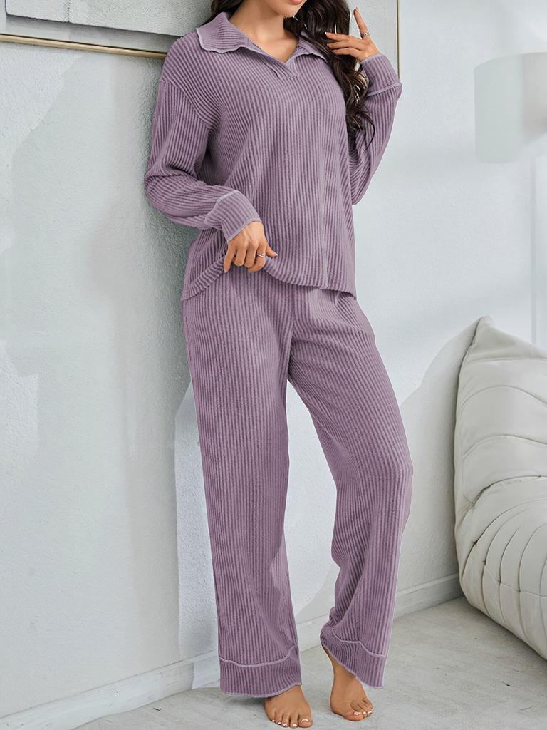 Women's Autumn/Winter Casual Pajama Set - Fashionable, Comfortable, Long Sleeve & Pants
