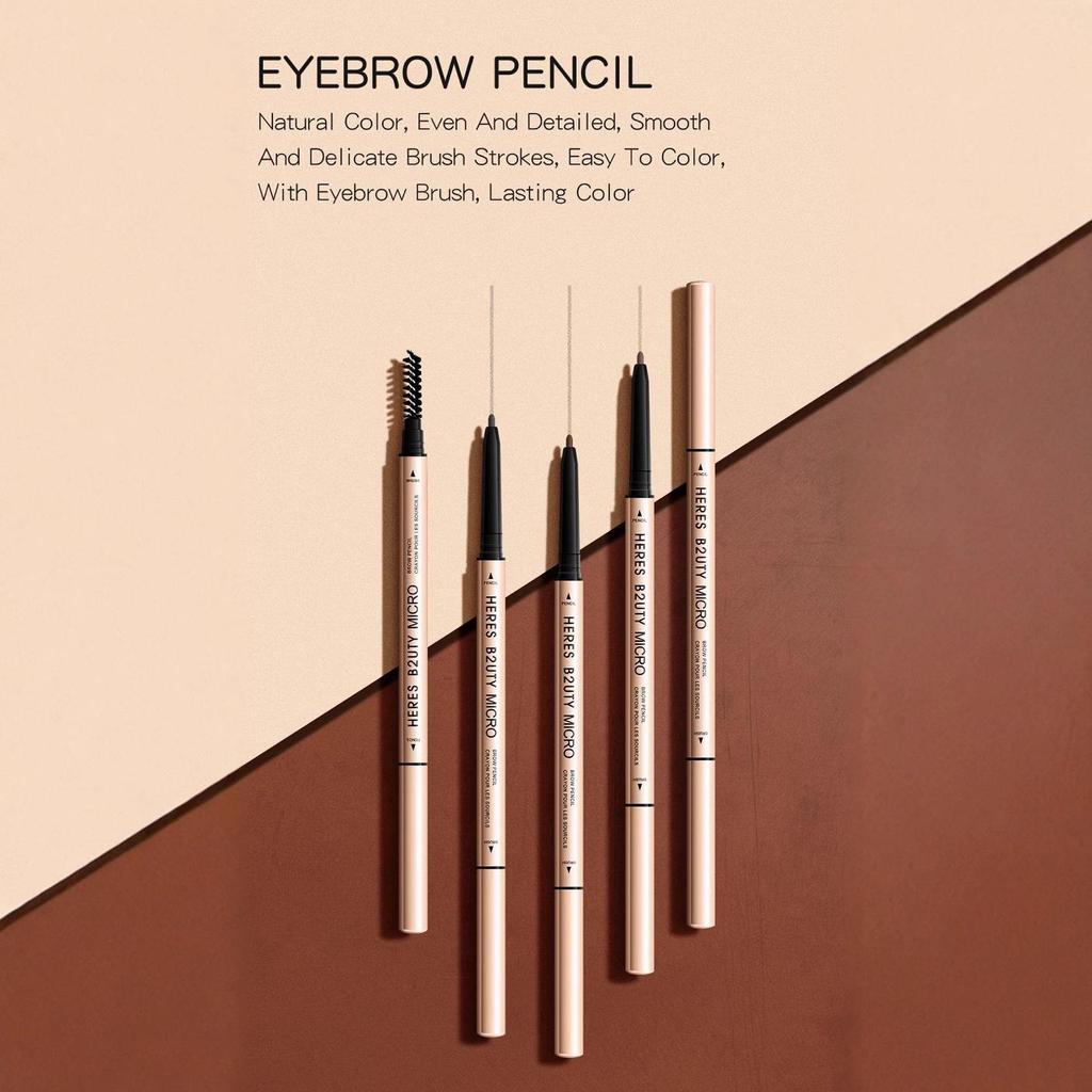 Huires Ultra-Fine Waterproof Double-Ended Eyebrow Pencil - Smudge-Proof and Long-Lasting for Beginners and Students