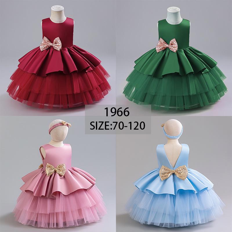 European & American Kids' Tulle Princess Party Dress - Puffy, Tiered Design for Girl's Birthday & Evening Events