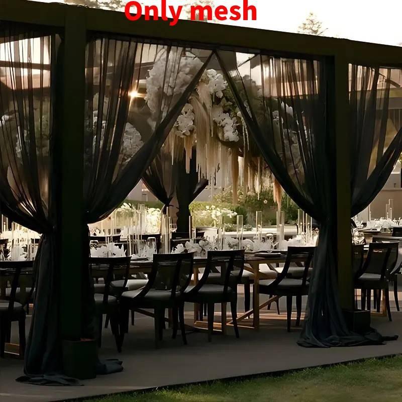 Outdoor Wedding Decor Fabric Bridal Arch Backdrop With Polyester Tulle For Party Event