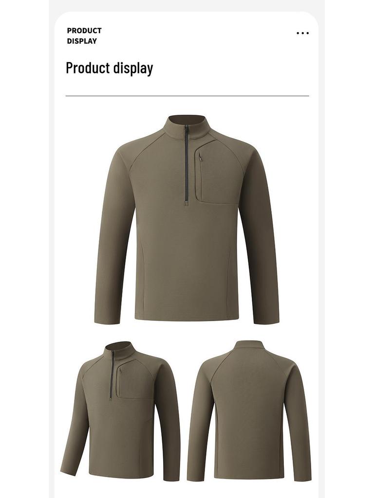 Brand Alternative Men's Quick-Dry Half-Zip Sweatshirt: Autumn/Winter Outdoor Hiking, Fitness & Casual Wear