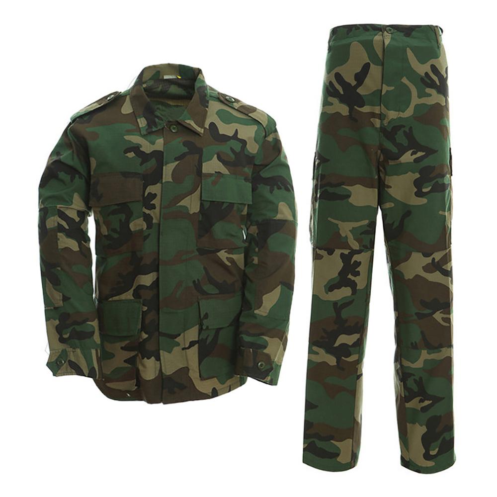 

Camouflage suit men s wear-resistant outdoor long-sleeved military fan ACU tactical training suit S