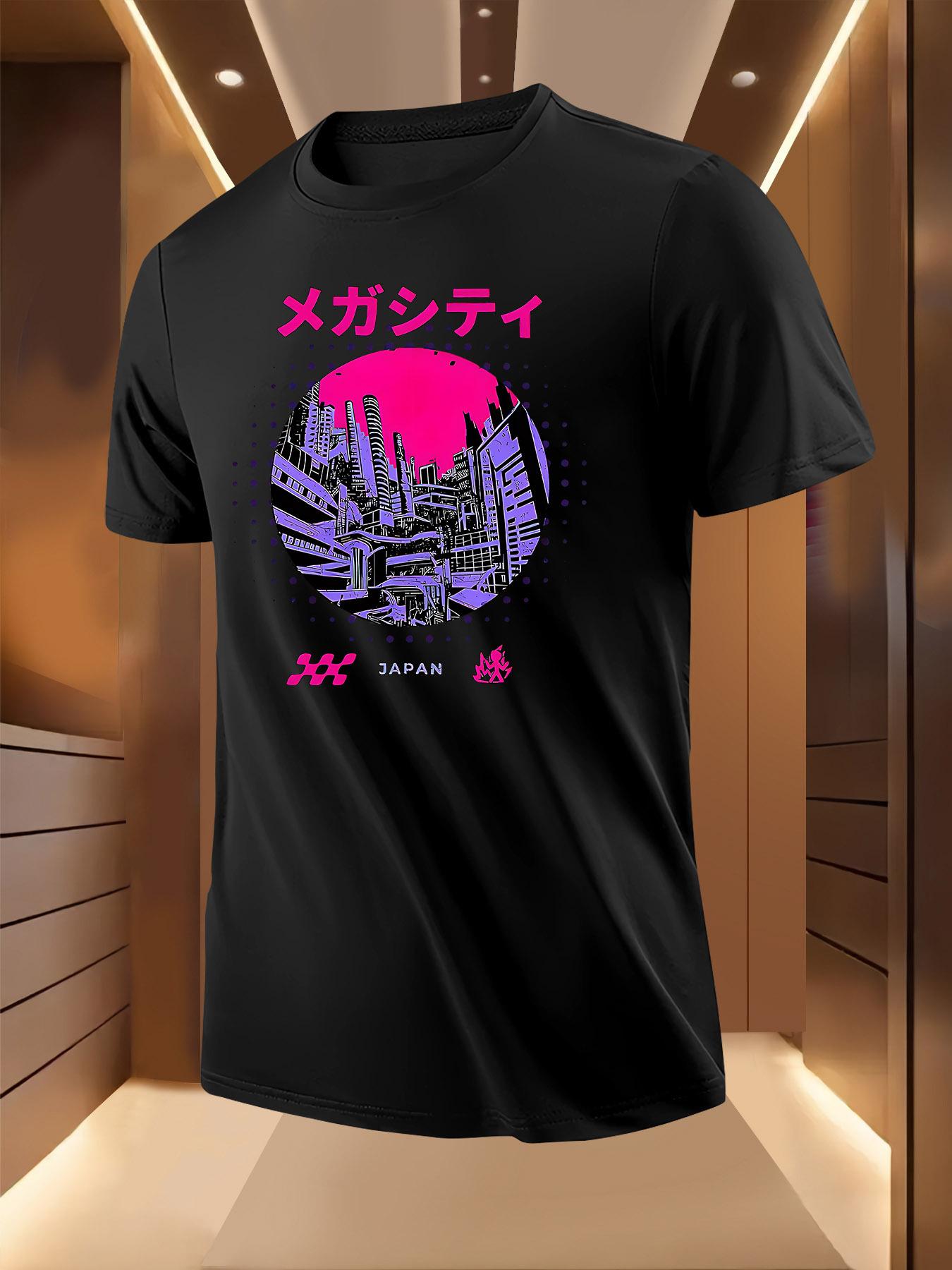 Tokyo Mega City Graphic Tshirt - Casual Short Sleeve Crew... XXXXL
