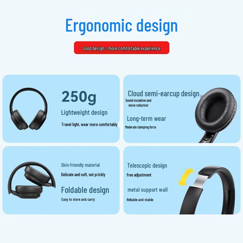 aigo WY100 Wireless Noise-Cancelling Bluetooth Headphones