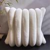 Ultra Soft Rabbit Faux Fur Pillow Cover With 3D Wide Stripe Design For Living Room Bedroom Decor