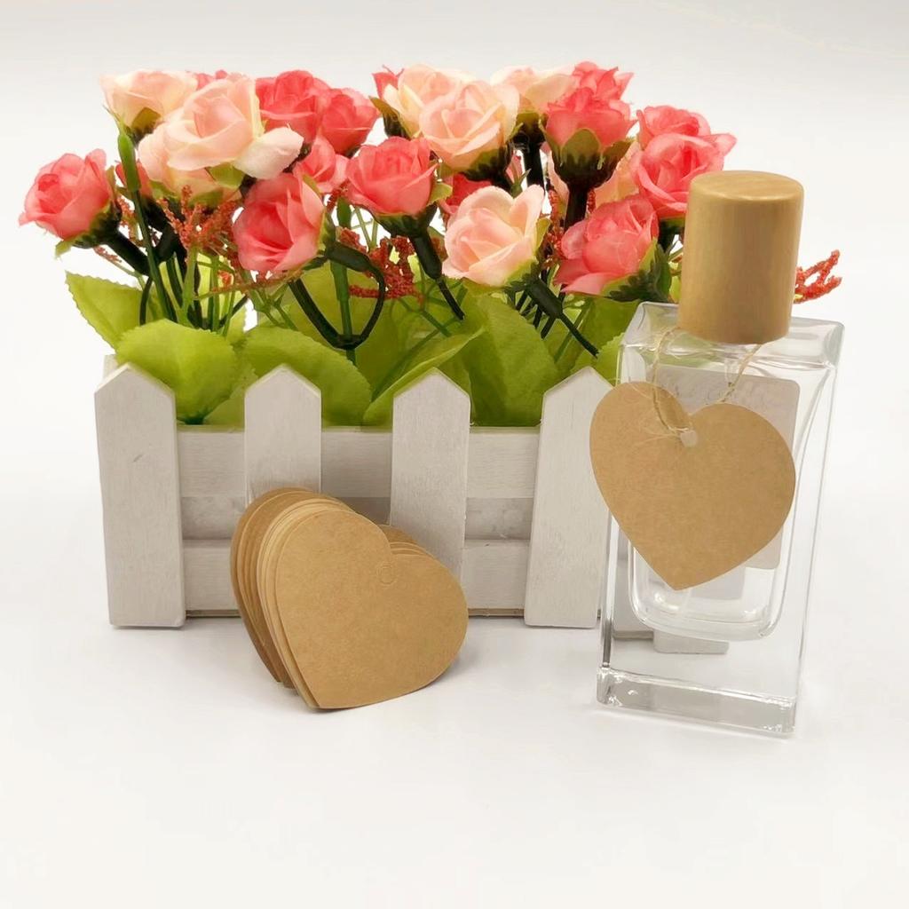 100pcs Heart Shaped Paper Tags with 20 Meter Hemp Rope Red Heart Price Tag Craft Hang Tags Love Tag Paper Blank Cards Label