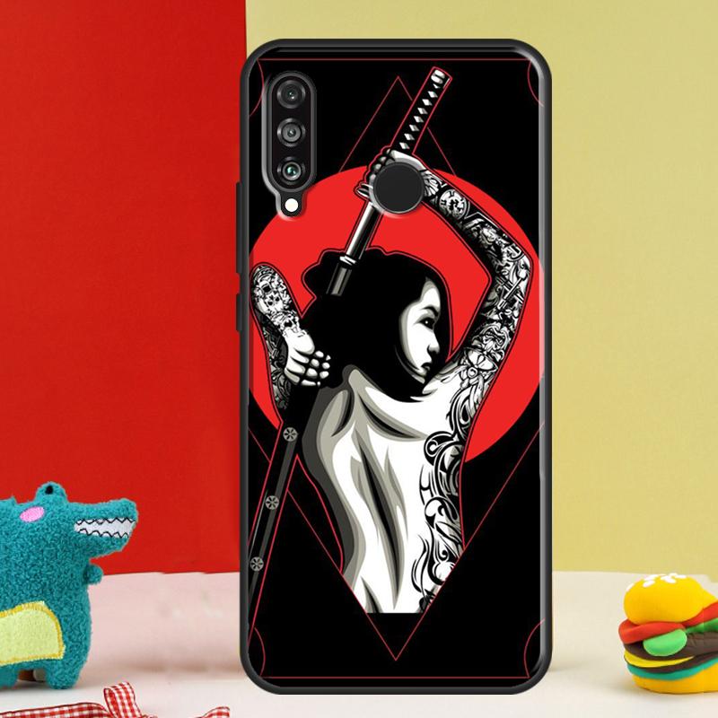 Anime Girl Samurai For Huawei Nova 5T 9 10 SE 12i 12s 11i Y91 Y90 Y60 Y70 Y72 Y61 P60 P30 Pro P20 P40 Lite Case