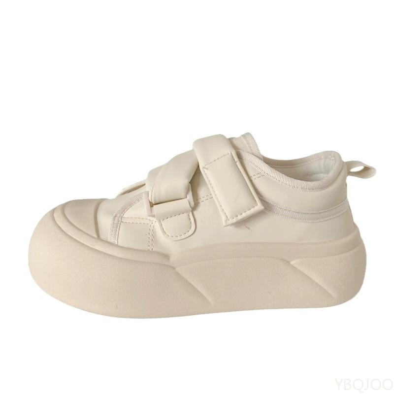 Little White Shoes Cute Round Toe for Women Autumn New Item Versatile Comfortable Big Head Board Shoes Thick Soled Bread Shoes