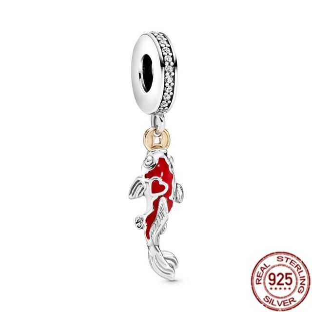 Röd nyckelpiga hummer & glöd-i-mörkret Firefly Dangle Charm 925 Sterling Silver Smycken Pärlor Passar Original Fasion Armband