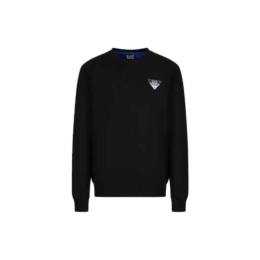 Emporio Armani EA7 FW22 Logo Print Crew Neck Long Sleeve Sweatshirt Men sweatshirt Black 6LPM69-PJEQZ-1200