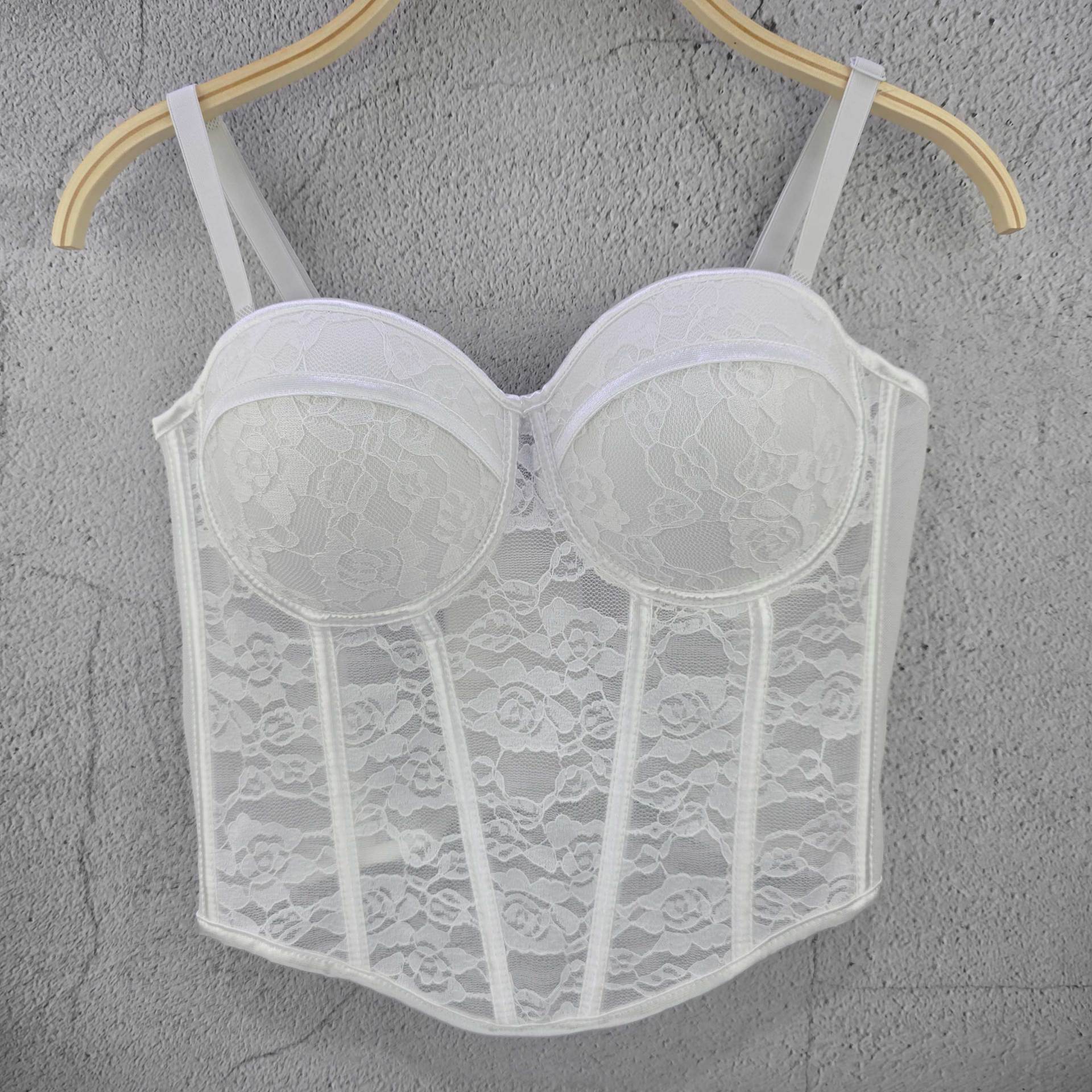 

Кружевное бюстье без бретелей с косточками, женское, без рукавов, нижнее белье в стиле Pure Desire, с подкладкой, облегающее, утягивающее, камзолы и майки 40/90 белый