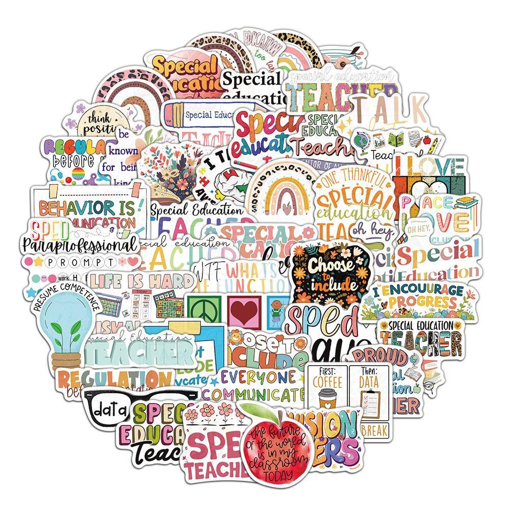

50 Sheets: Special Education Personality Stickers for DIY Phone Cases & Notebooks No