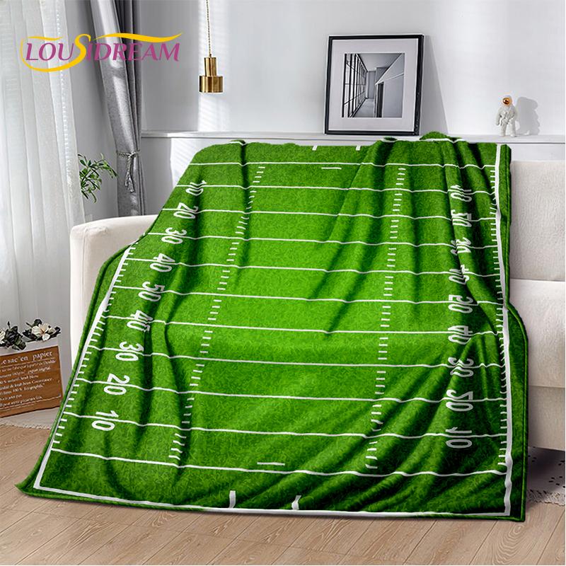 2025 Rugbyfeld Rugby American Football Cartoon Weiche Decke, Weiche Überwurfdecke für Zuhause Schlafzimmer Bett Sofa Reiseabdeckung Kind