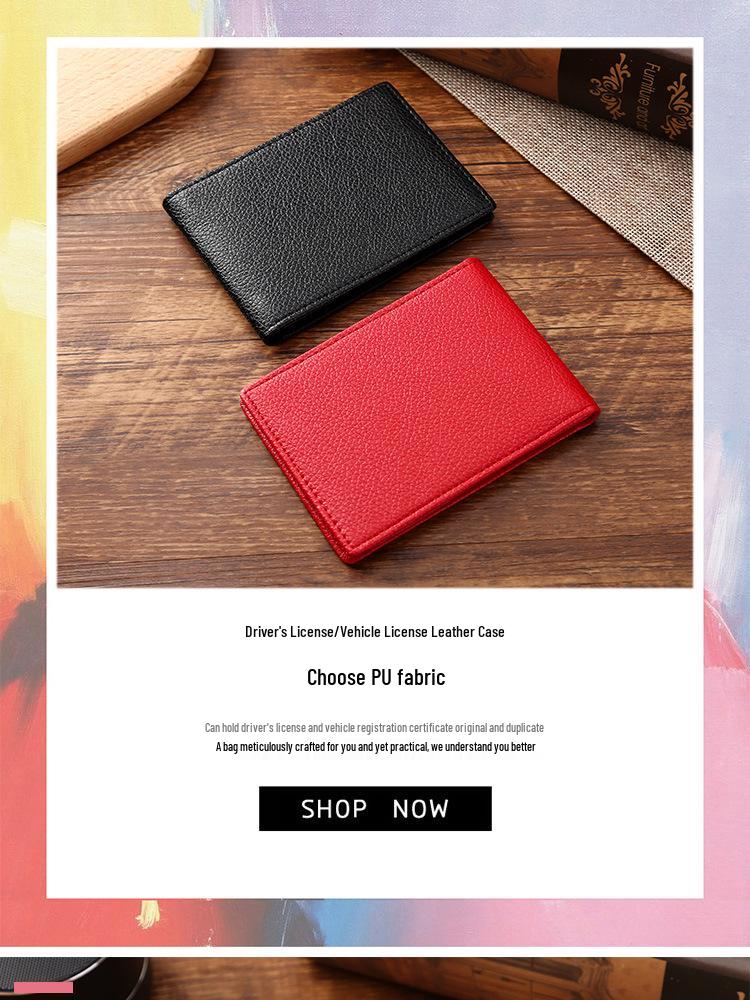 Ultradünner Führerschein- und Multi-Kartenhalter - Damen-Dokumentenhülle für Fahrzeugschein